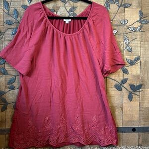 Avenue Eyelet Detail Blouse